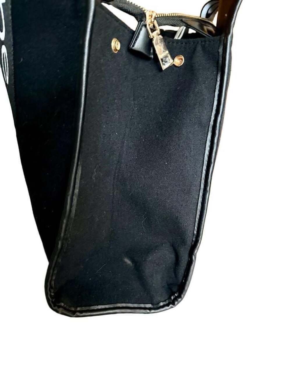 Bebe Hana Canvas Black Tote Bag - Picture 2 of 5